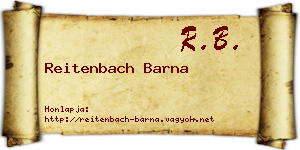 Reitenbach Barna névjegykártya